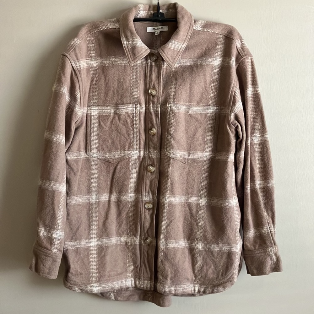 Madewell Flannel Kentwood Oversized Shirt-Jacket in Windowpane